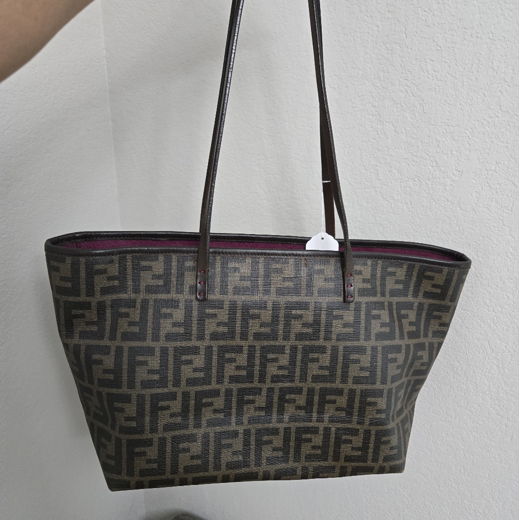 Fendi Black And Brown Monogram Tote Bag